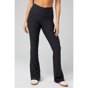 Fabletics Charcoal Wide-Leg High-Rise Pants
